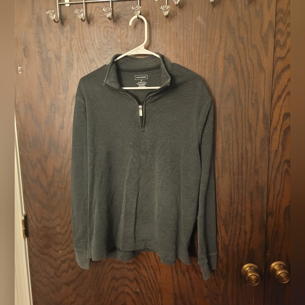 VAN HEUSEN GRAY QUARTER ZIP SWEATER